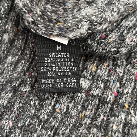 AB Studio Cowl Neck Tunic Sweater/Jumper Mini-Dress in Marled Grey. Cotton Blend - Picture 11 of 15